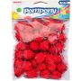 Pompony brokatowe Brewis 2cm Czerwone, 40szt - 2